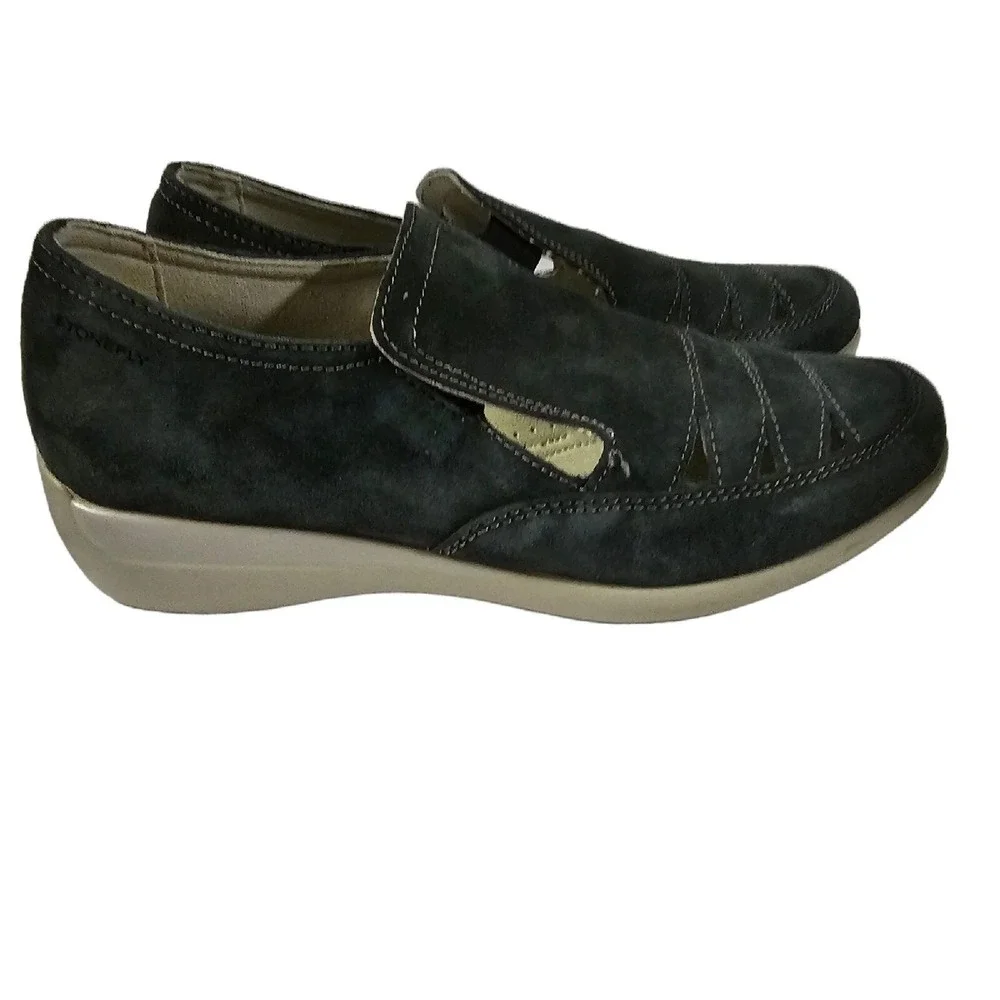 Stonefly Slip On Blue Leather Suede Size 36 Vera Pelle Size 5‎